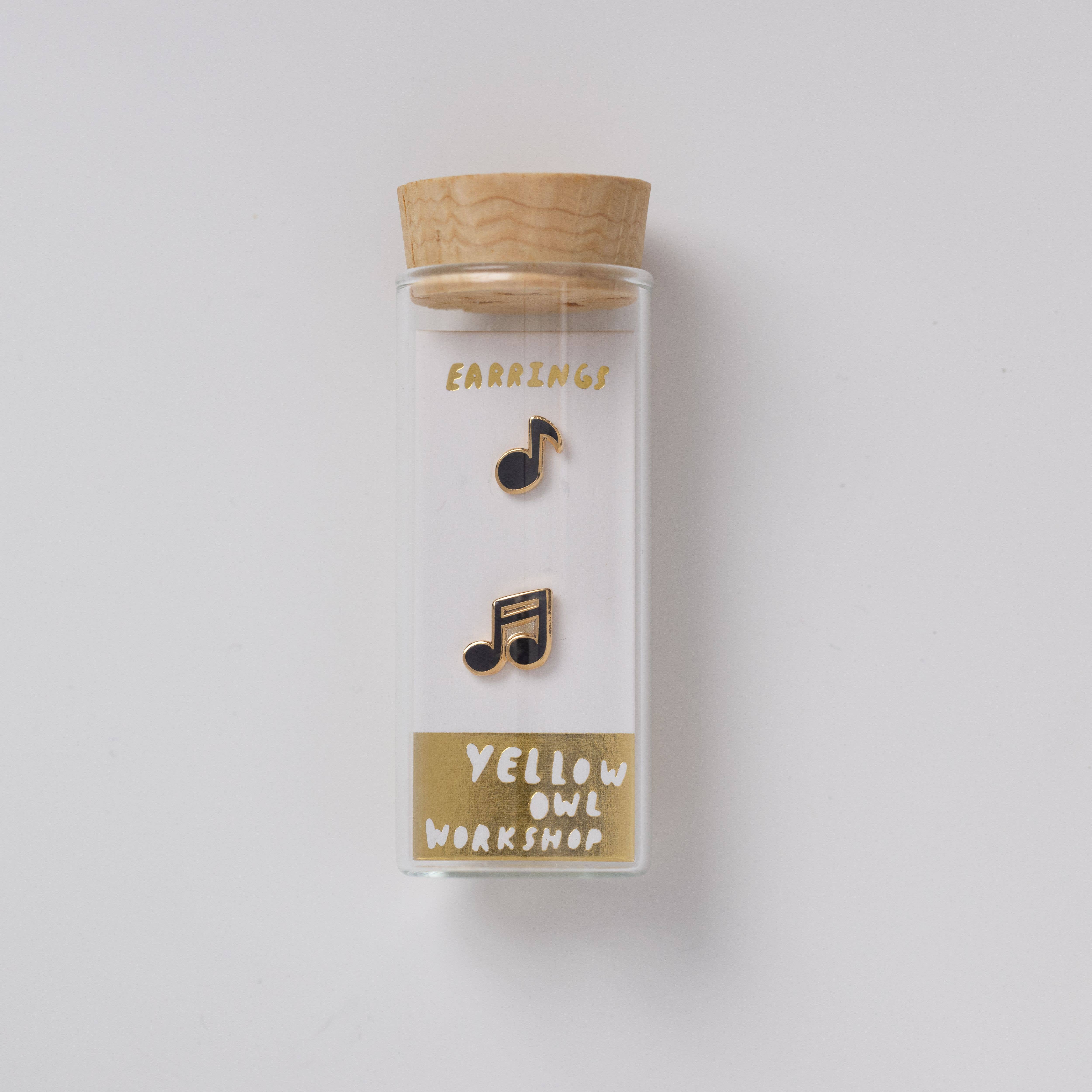 Yellow Owl Workshop – wholesale Solitärörhängen – Örhängen med musiknoter – guldsmycken, present till musiker2
