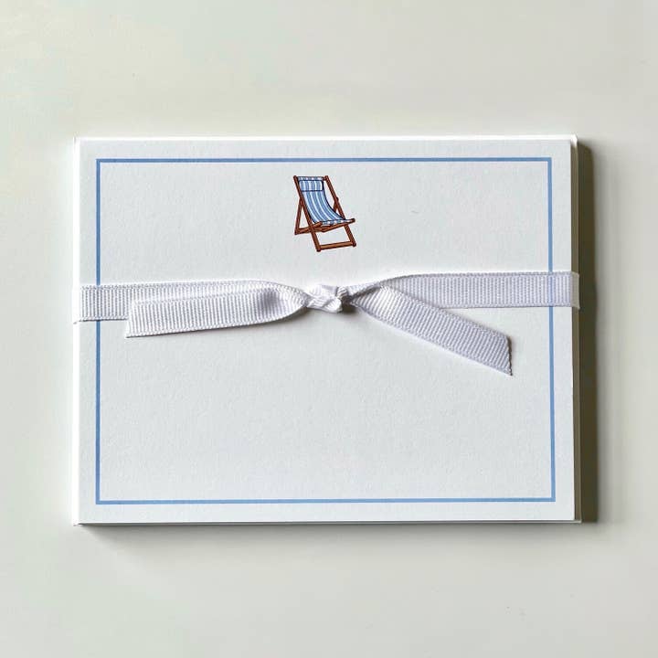 Beach Chair, Blue - Flat Note Cards for wholesale by Georgetown Paperie