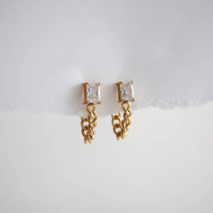 JESSA Jewelry - Wholesale Dangle Earrings - Nova CZ Chain Drop Earrings3