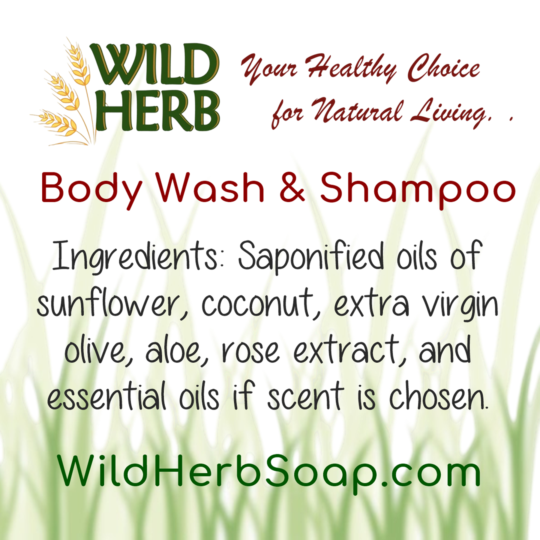 Wild Herb Soap Co - Wholesale 2-in-1 Shampoo & Body Wash - 2 in 1 Body Wash & Shampoo Organic Formula Gentle Effective3