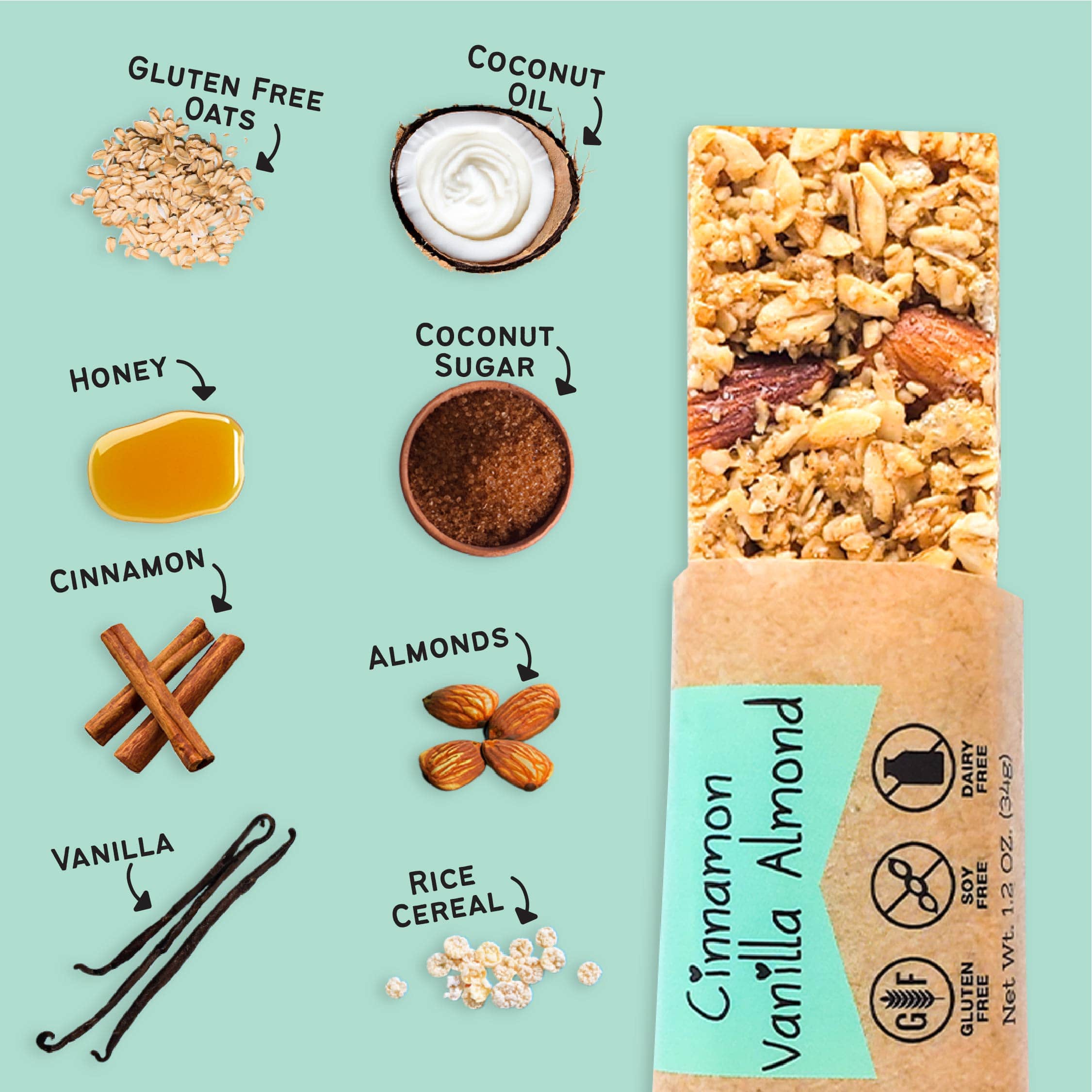 The Gourmet Granola - Wholesale Snack Bar - Cinnamon Vanilla Almond Granola Bars - 6 Pack Box2
