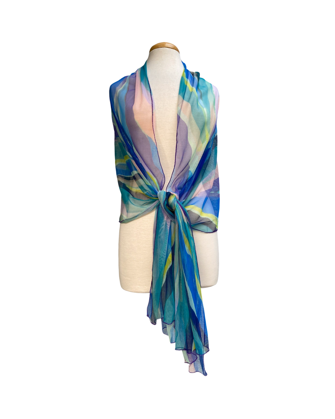 Elana Kattan – Großhandel Schultertuch – Damen – Tragetuch aus Netzstoff mit langem und breitem Aufdruck von AQUARELLE1