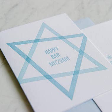 Farmwood Press - Wholesale Chanoeka-kaartje - 1120 - Big Star Bar Mitswa2