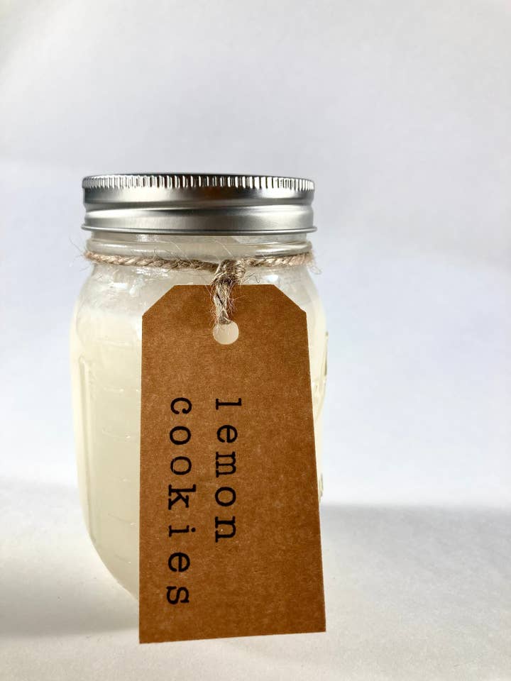 Lemon Cookies - 16 oz. Mason Jar Candle for wholesale by Homemade NJ Candles