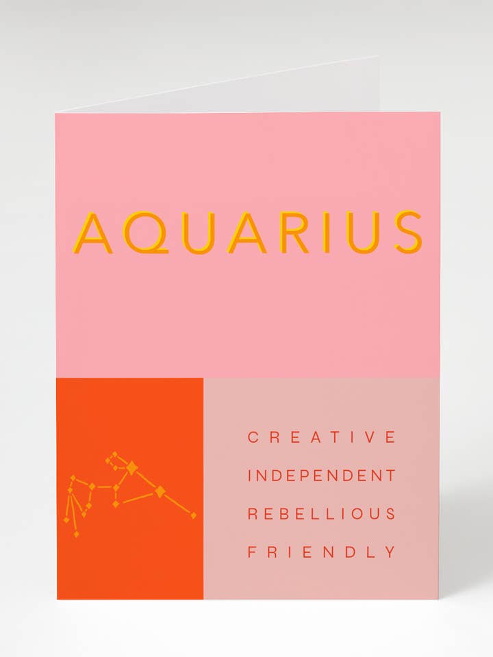 Aquarius Zodiac Card for wholesale by Bon Femmes