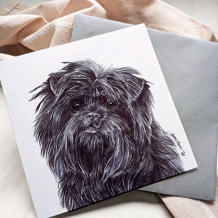 Affenpinscher Any Occasion / Just to Say Greetings Card for wholesale by Amber Marie Studio