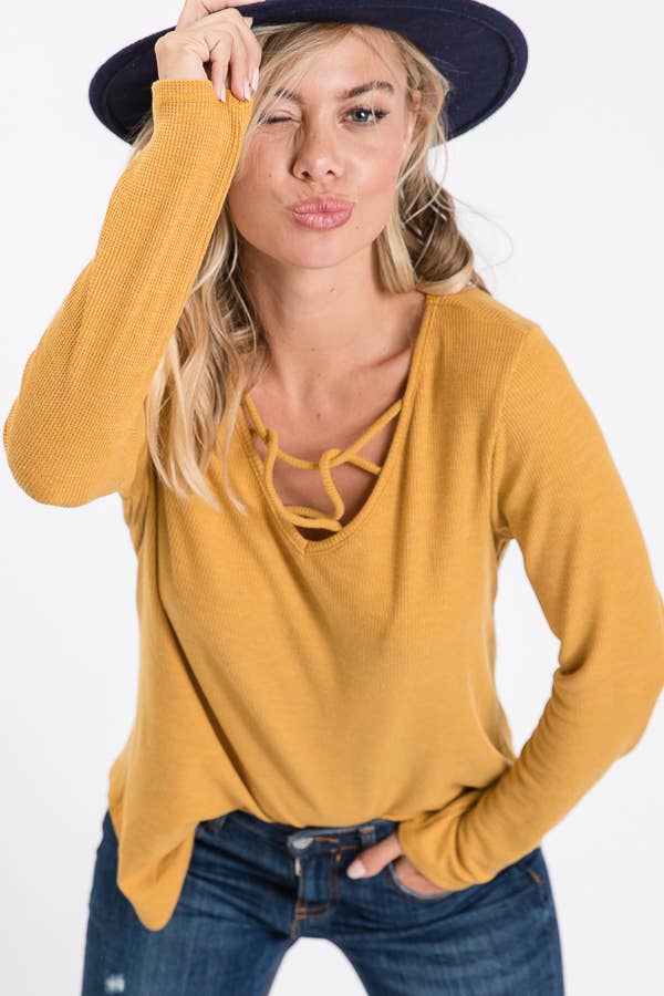 lovely melody – wholesale Stickad topp - Dam – LMT1155-Thermo Crisscross Stickad topp9