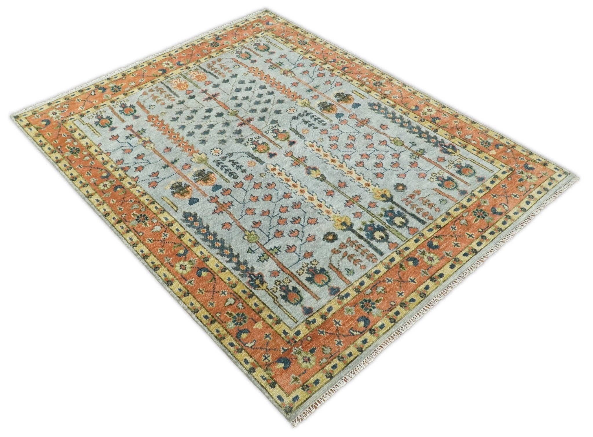 The Rug Decor, Inc. - Wholesale Area Rug - 8x10, 9x12, 10x14 and 12x15 Hand Knotted Rust and Blue Traditional Persian Vintage Heriz Serapi Wool Rug | TRDCP2047