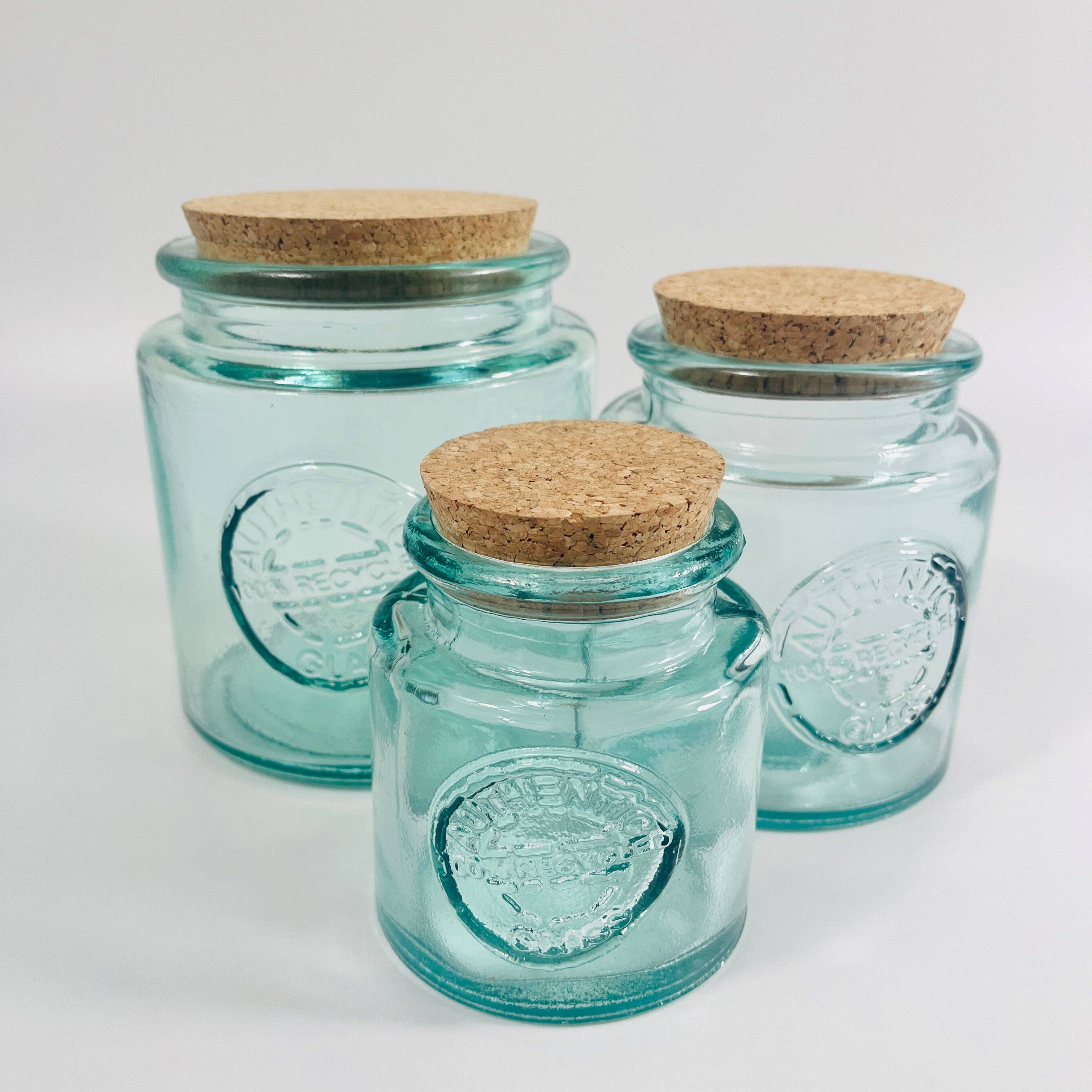 Jarapa – wholesale Jar – Recycled Glass Round Authentic Storage Jar with a Cork Lid0