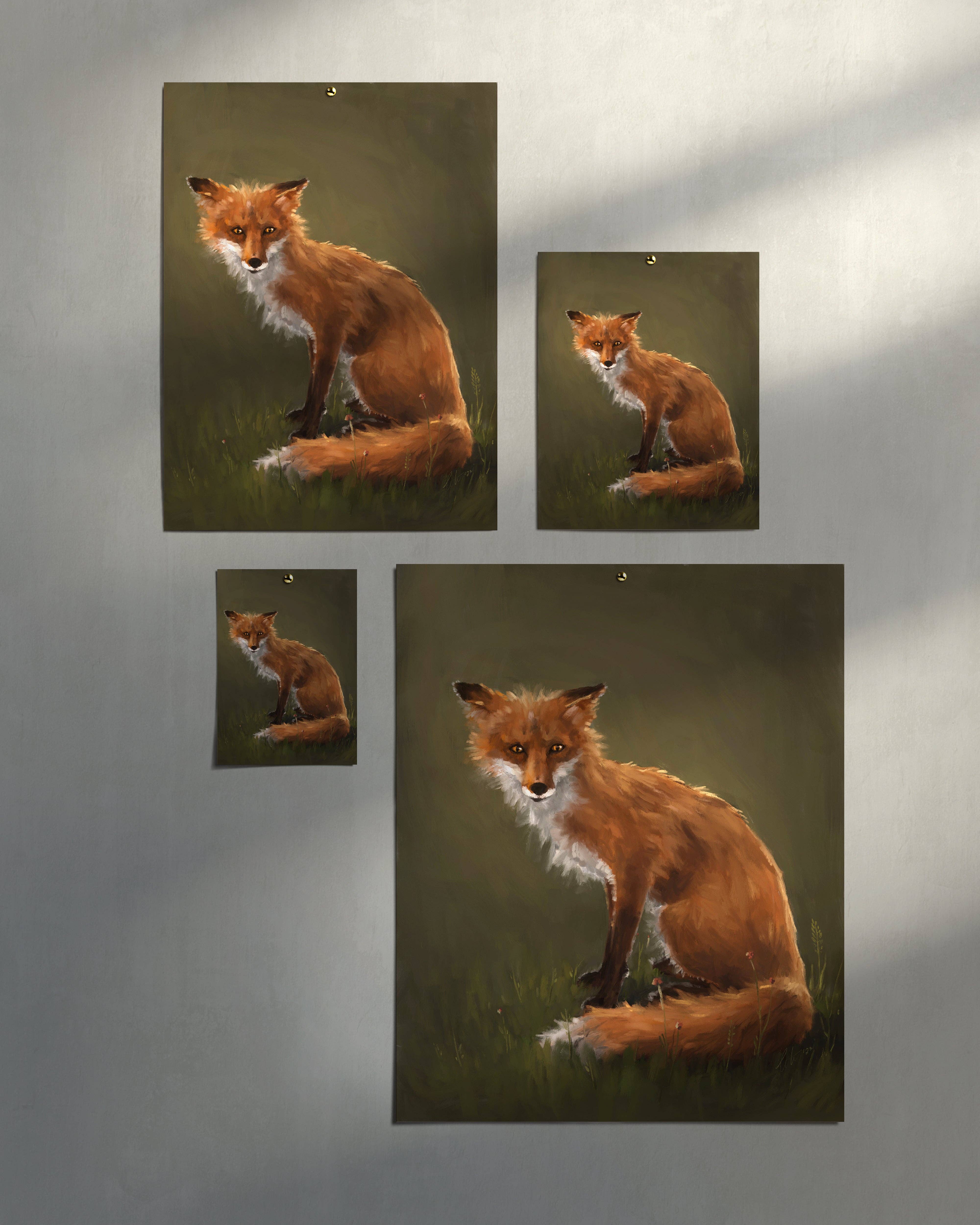 The Ugly Cat Studio - Wholesale Art Print - Forest Fox Oil Painting rt Print26