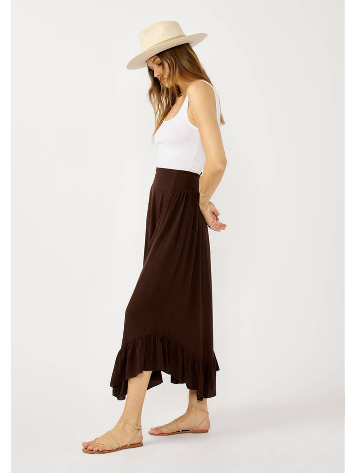 Lovestitch - Wholesale Skirt - Women's - Flowy Smocked Ruffle Hem Skirt6