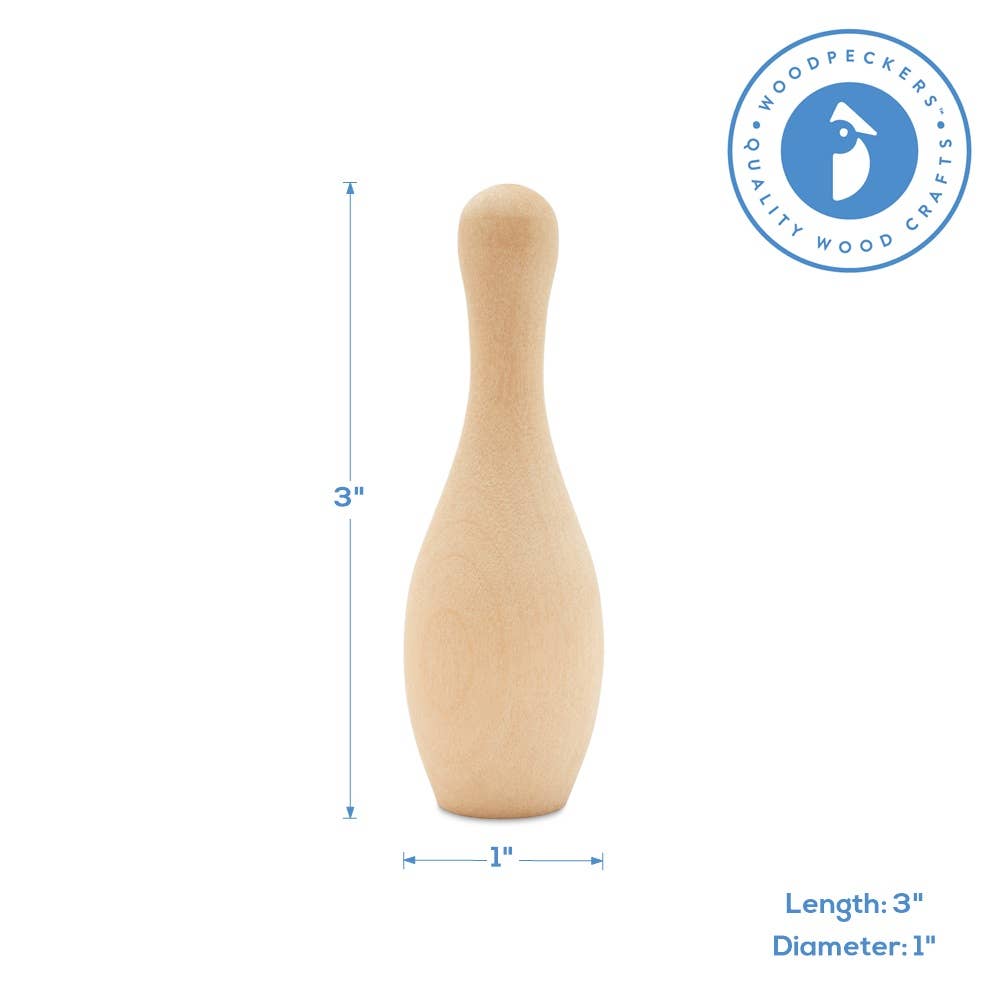 Woodpeckers Crafts - Wholesale DIY Craft Kit - Wood Bowling Pins6