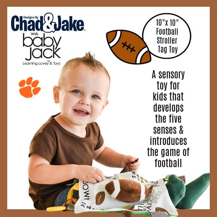 Baby Jack Distribution - Wholesale Stuffed/Plush Toy - Kids & Baby - Clemson Tigers Stroller Tag Toy Learning Lovey1