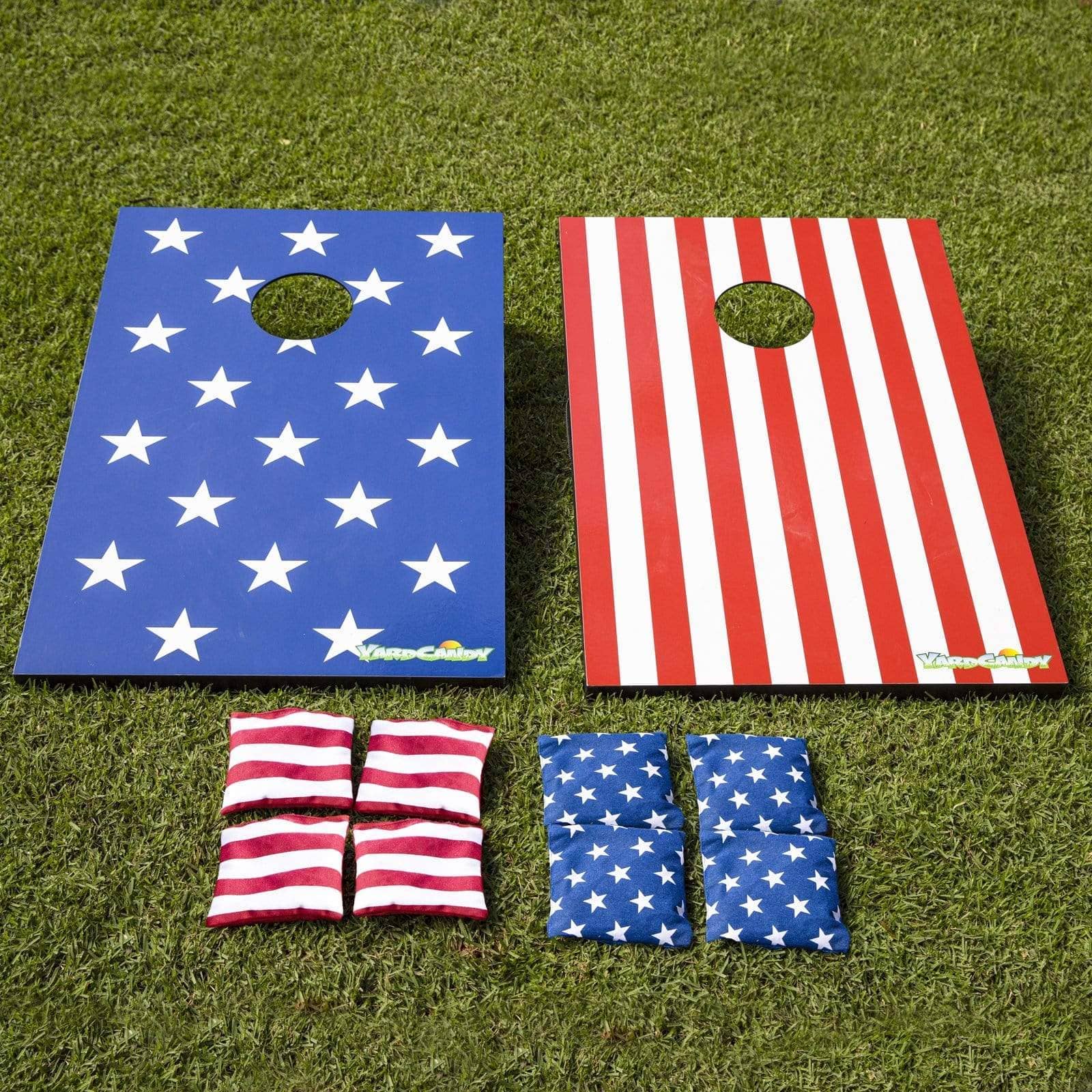 PoolCandy - Vente Jeu de pelouse - Planche Cornhole en bois Stars & Stripes YardCandy3