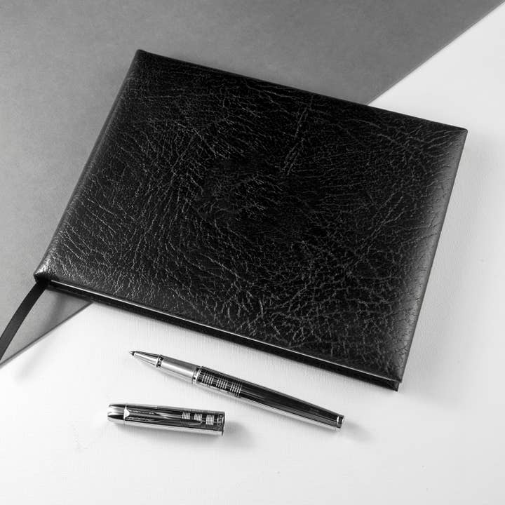 Libro conmemorativo de cuero negro para venta al por mayor de Treat Republic