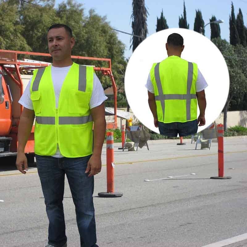 3C Products - Vente Gilet de sécurité – unisexe - SV2100 ANSI Gilet de sécurité Surveyor Classe 2 Vert néon Jaune