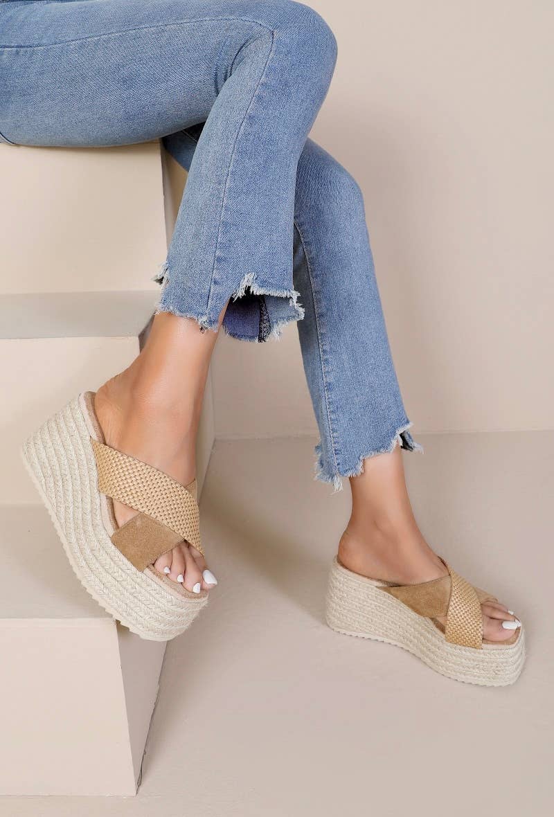 Joia Paris - Wholesale Wedges - Women's - Wedge espadrilles with crossed straps JN-912
