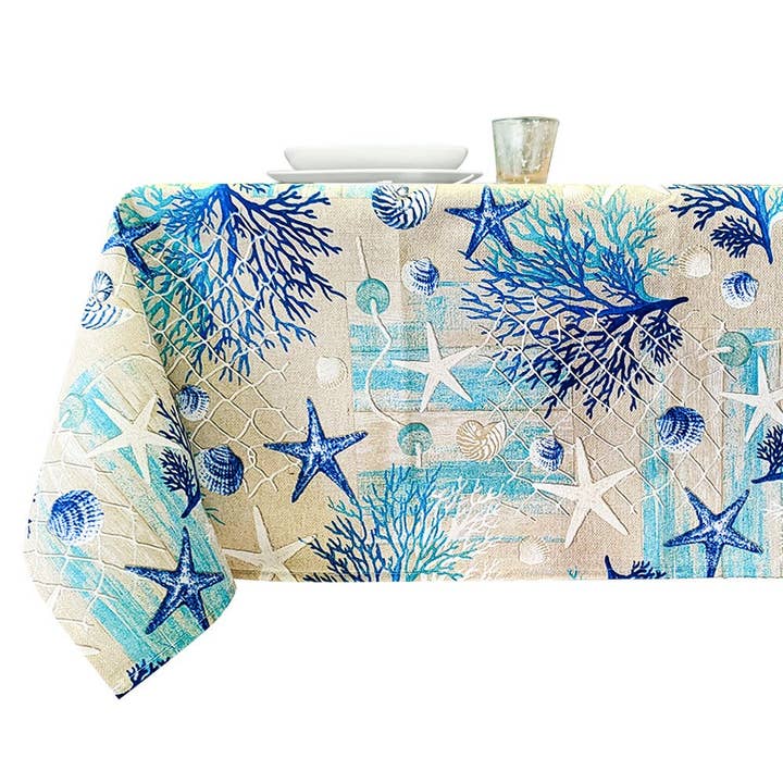 Fleckschutz-Tischdecke Luigi x 4 cm.140x140 - gesäumt für den Großhandel von Almatex srl