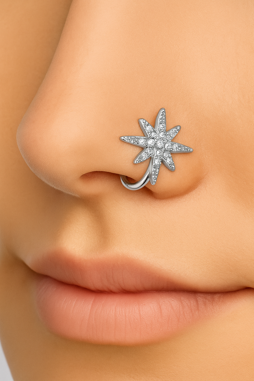 AB CRISTALLO DIAMANTE Fiore Argento Made Naso Spilla Borchia - Foto 5