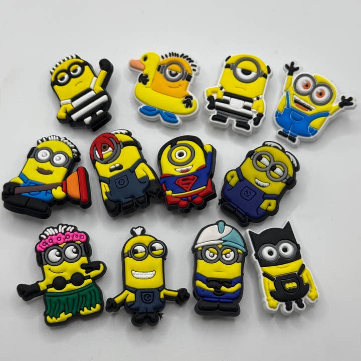 Stilnati - Wholesale Shoe Accessories - 12 Pcs Minions Shoe Charms Despicable Me Yellow Clips Bundle