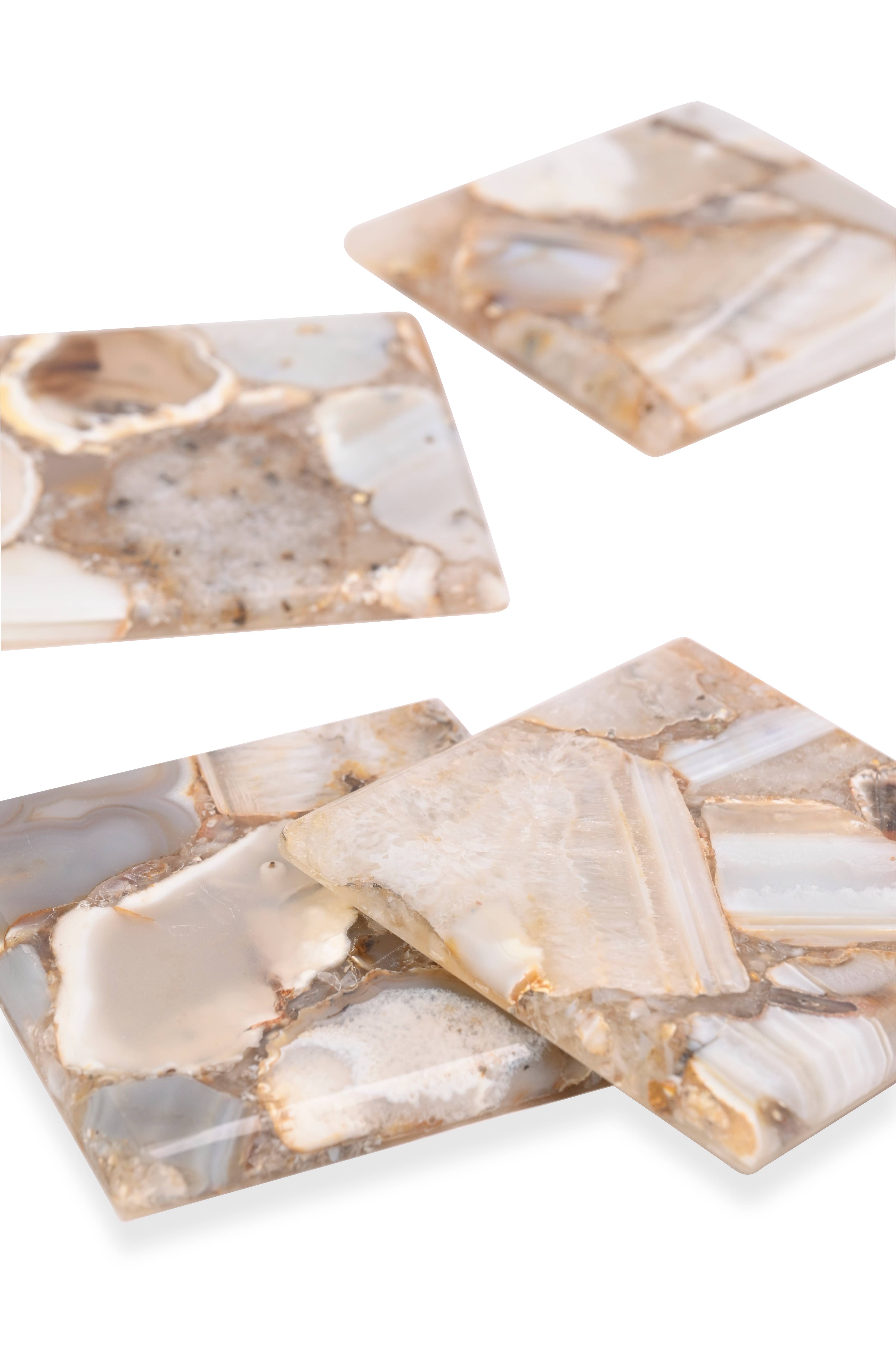 Serein Wellness - Wholesale Coasters - Natural Brown Agate Coasters Set of 4 Pcs3