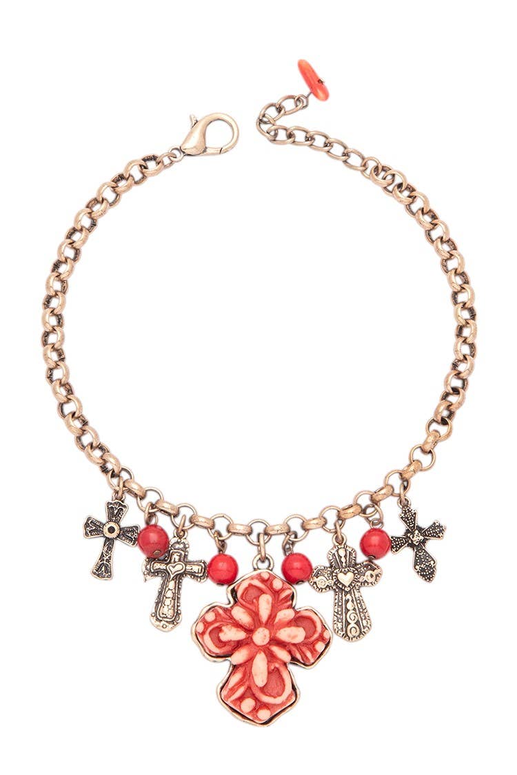 Rope & Spurs - Vendita all'ingrosso Accessorio per scarpe - Unisex - Ciondolo a forma di stivali Western con croce Mi0