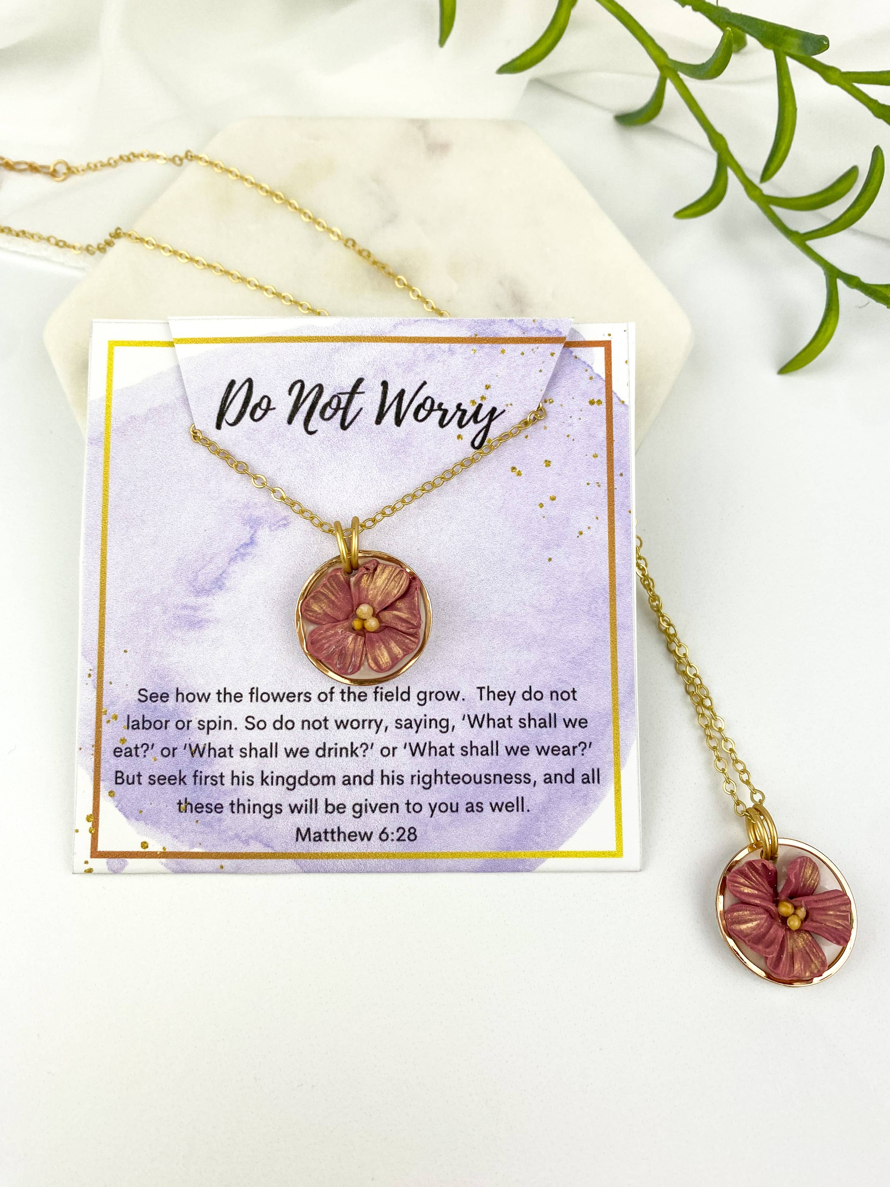 Light Shine - Wholesale Pendant/Charm Necklace - Faith Necklace | Clay Flower Scripture | Christian Uplift4