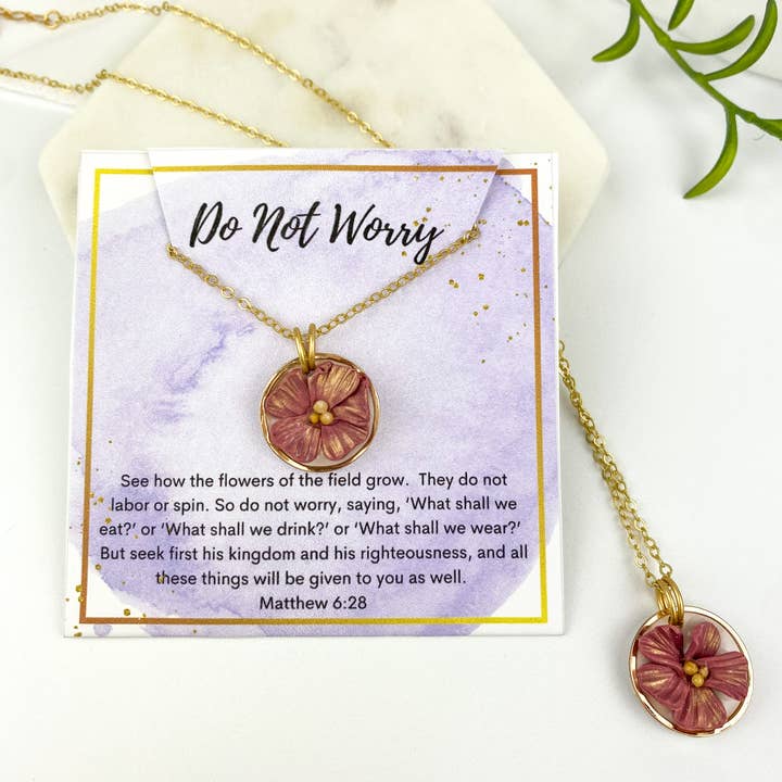 Light Shine - Wholesale Pendant/Charm Necklace - Faith Necklace | Clay Flower Scripture | Christian Uplift4