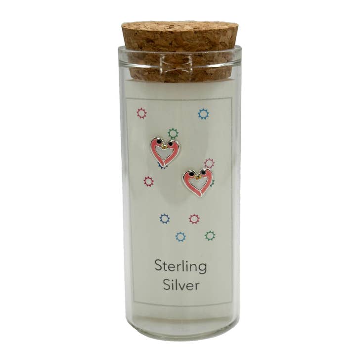 Orecchini a bottone in argento Sterling Critter in bottiglia di vetro per la vendita all'ingrosso da parte di Stratus