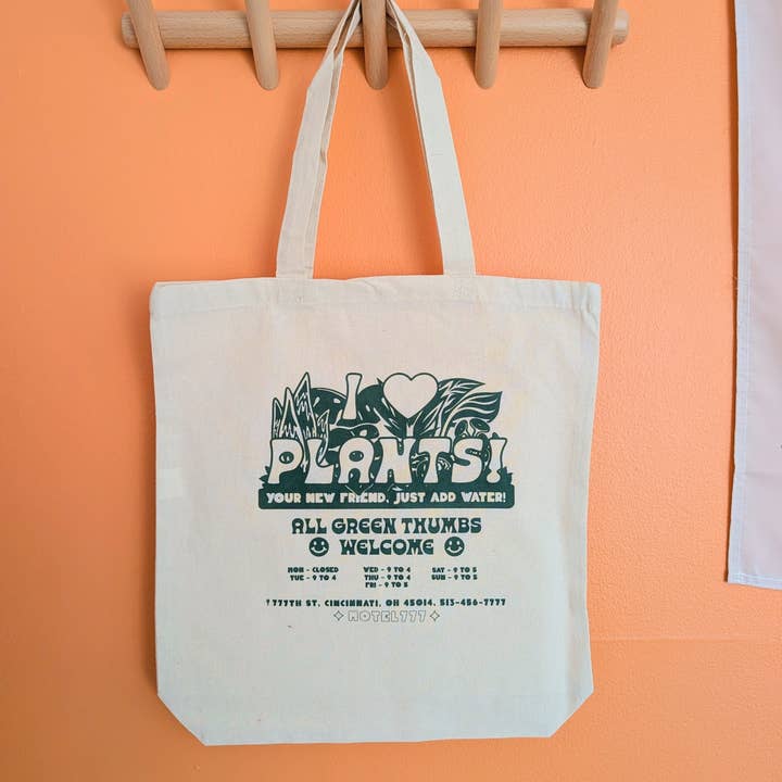 MOTEL777 - Wholesale Tote Bag - Unisex - I Heart Plants Canvas Tote Bag