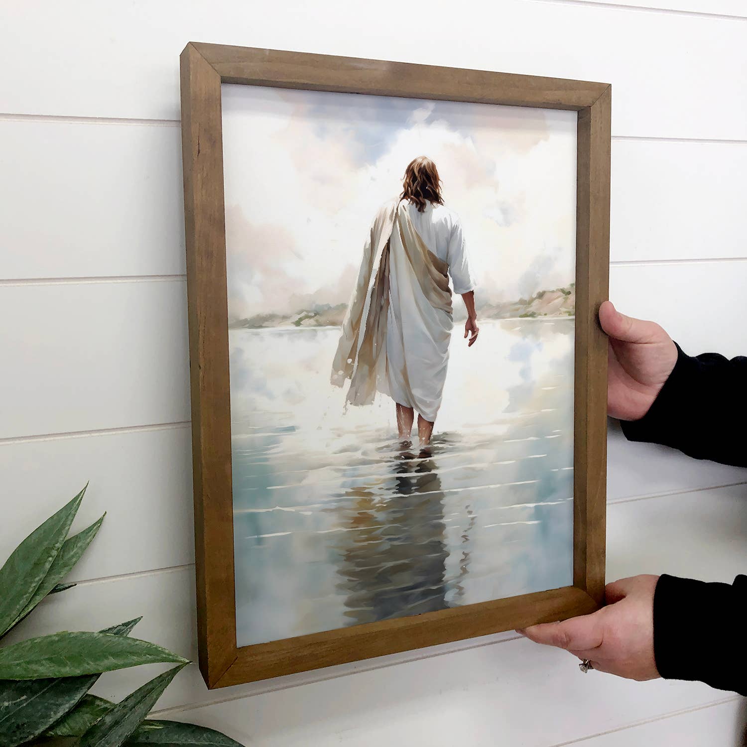 Hangout Home - Wholesale Art Print - Jesus Walking on Water - Jesus Canvas Art - Wood Framed Art3