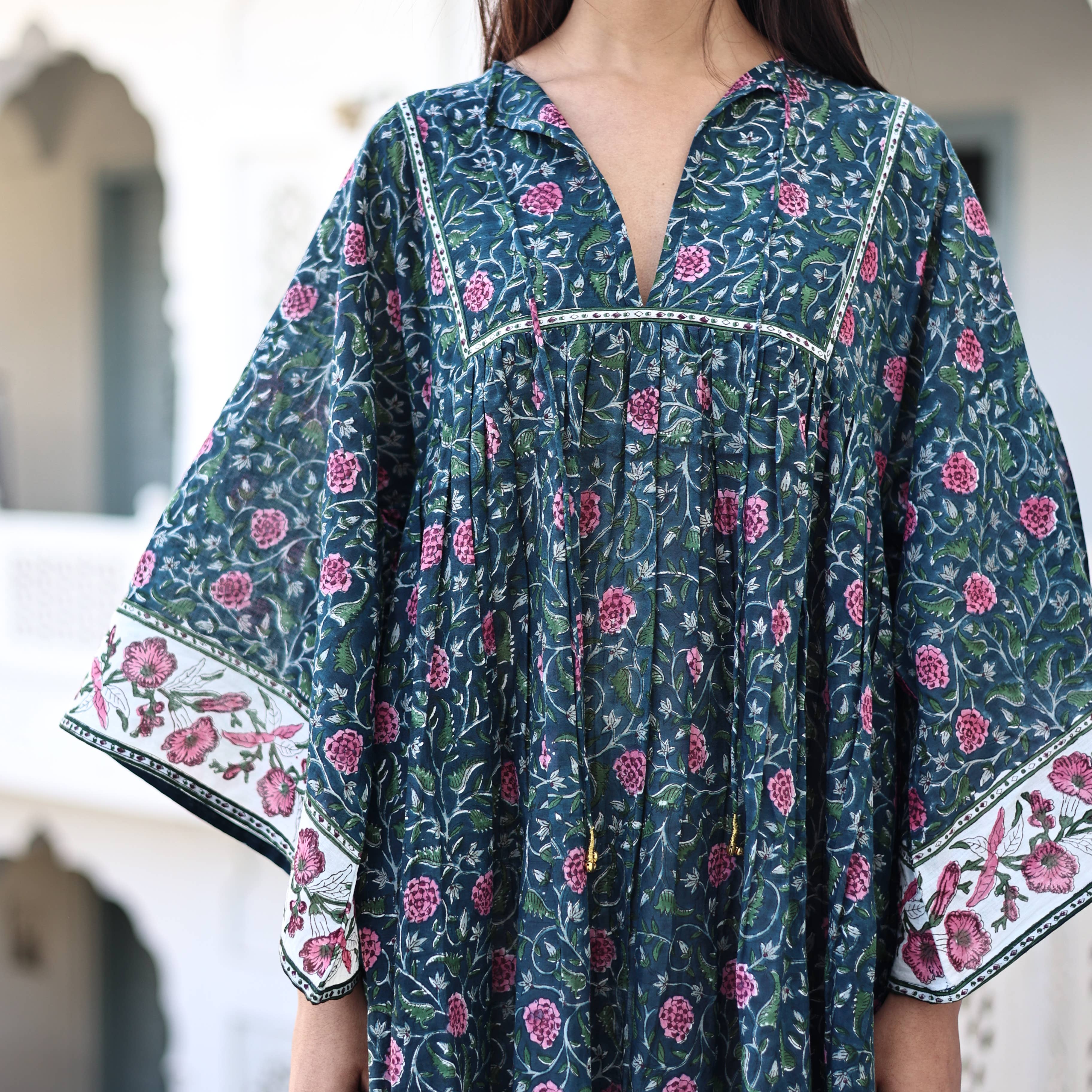 The Fox and The Mermaid - Vente Robe – femme - Robe Maxi Bohème Imprimée à Blocs (Chahna)13