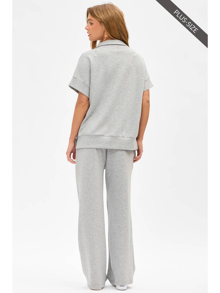 Dear Scarlett - Wholesale Lounge Set - Women's - PLUS SIZE Quarter Zip + Pants Modal Set TRVSET-CATALINAP2
