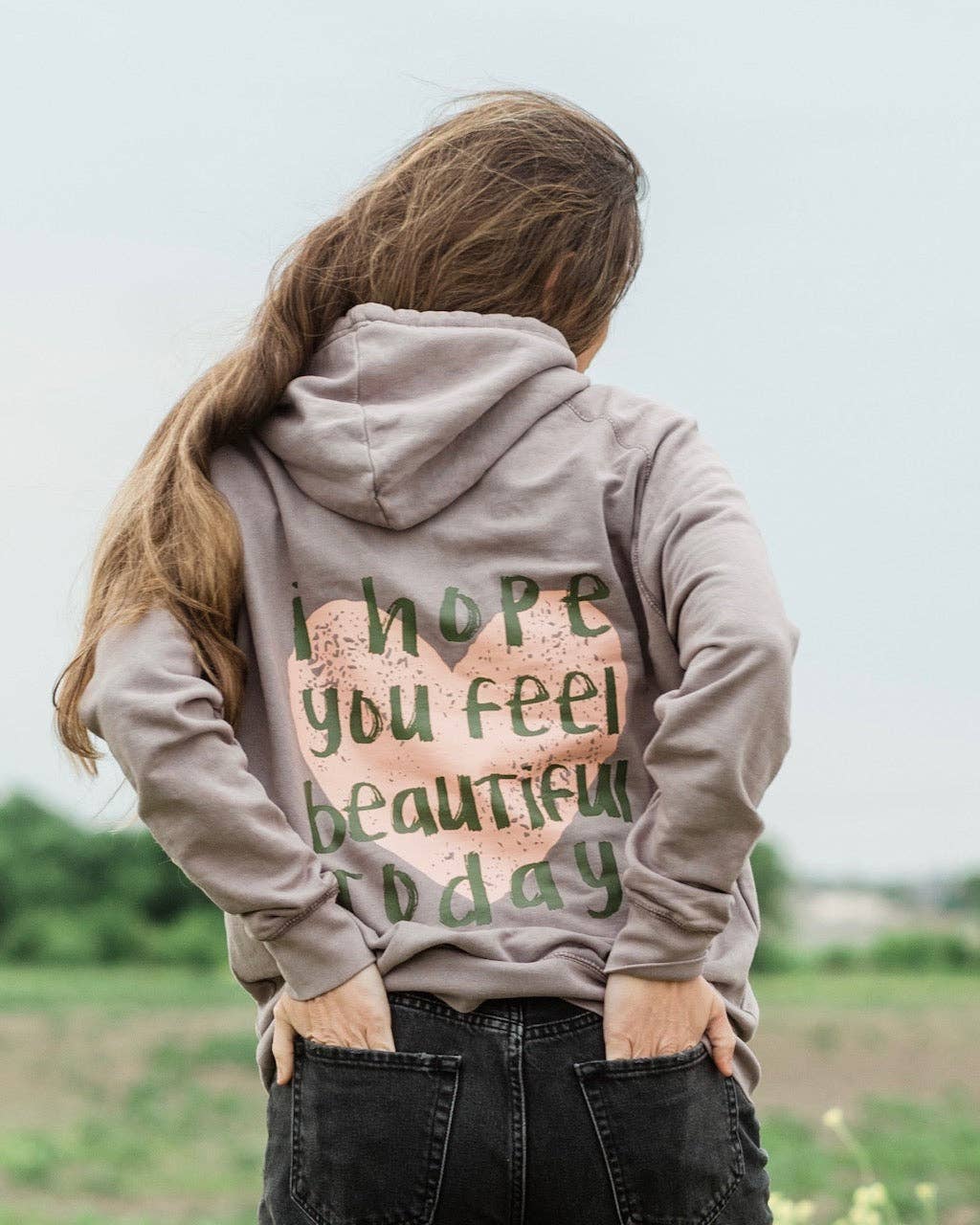 Rad Vibes Only - Venta al por mayor Sudadera con capucha - Mujer - Sudadera con capucha con texto en inglés «I Hope You Feel Beautiful Today», diseño moderno0