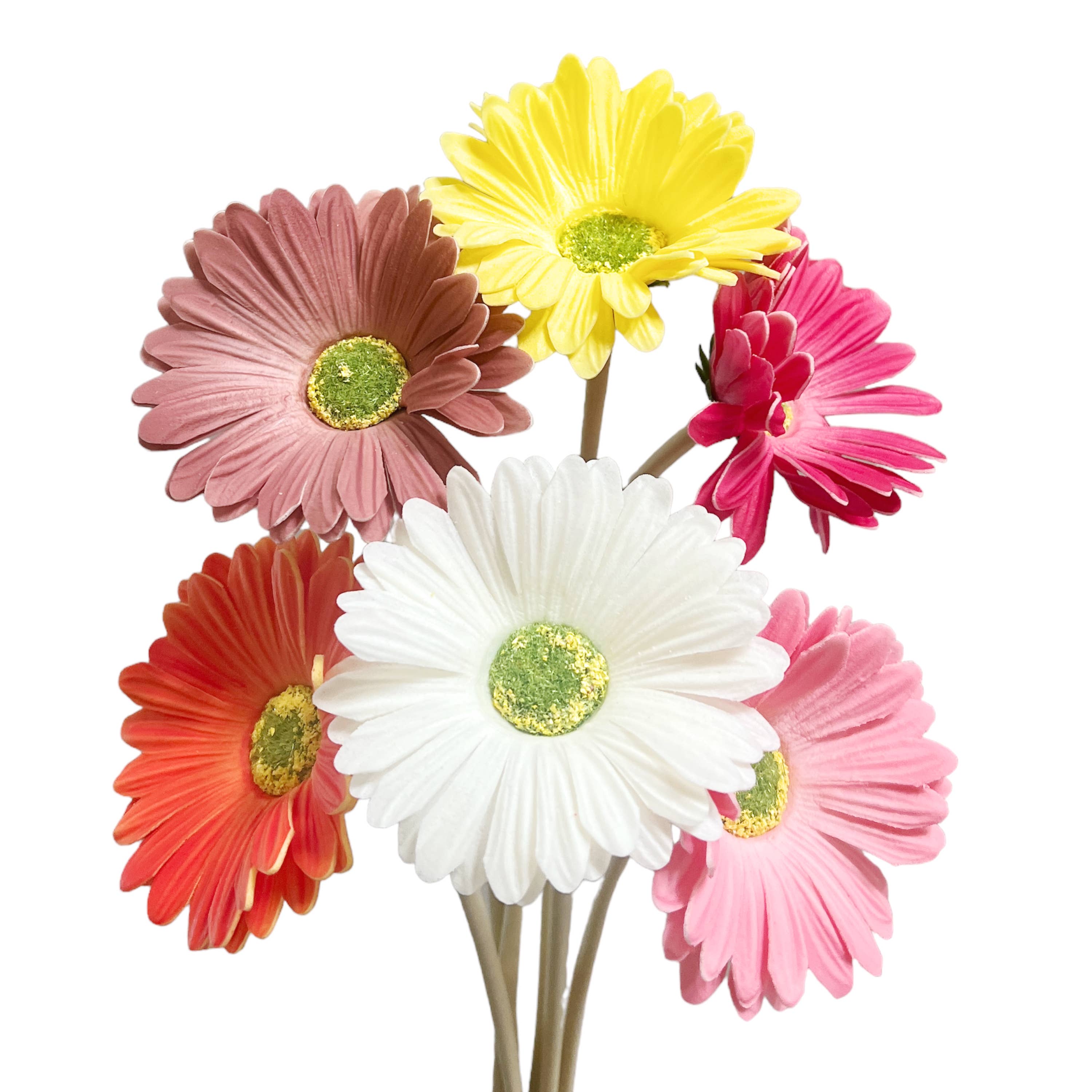 Sun Decorer - Wholesale Artificial Flowers - Artificial Real Touch Daisy Stems (Set of 6)6