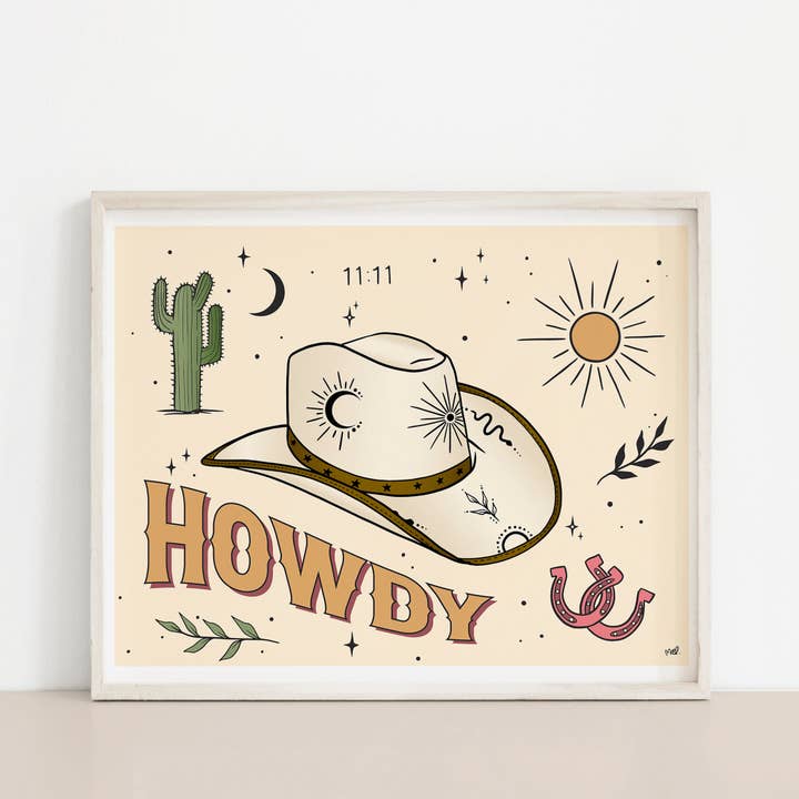8.5 x 11 HOWDY - Art Print for wholesale by Meli TheLover