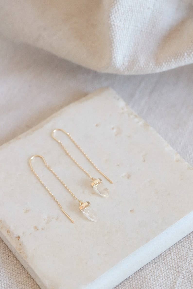Goldie Jewelry - Wholesale Dangle Earrings - CRYSTAL POINT Threaders2
