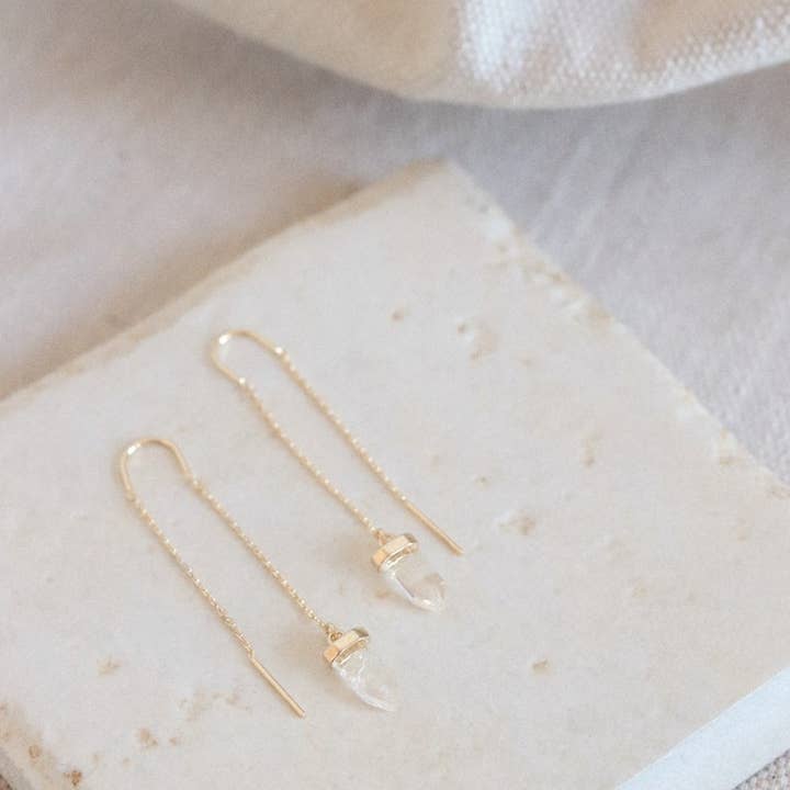 Goldie Jewelry - Wholesale Dangle Earrings - CRYSTAL POINT Threaders2