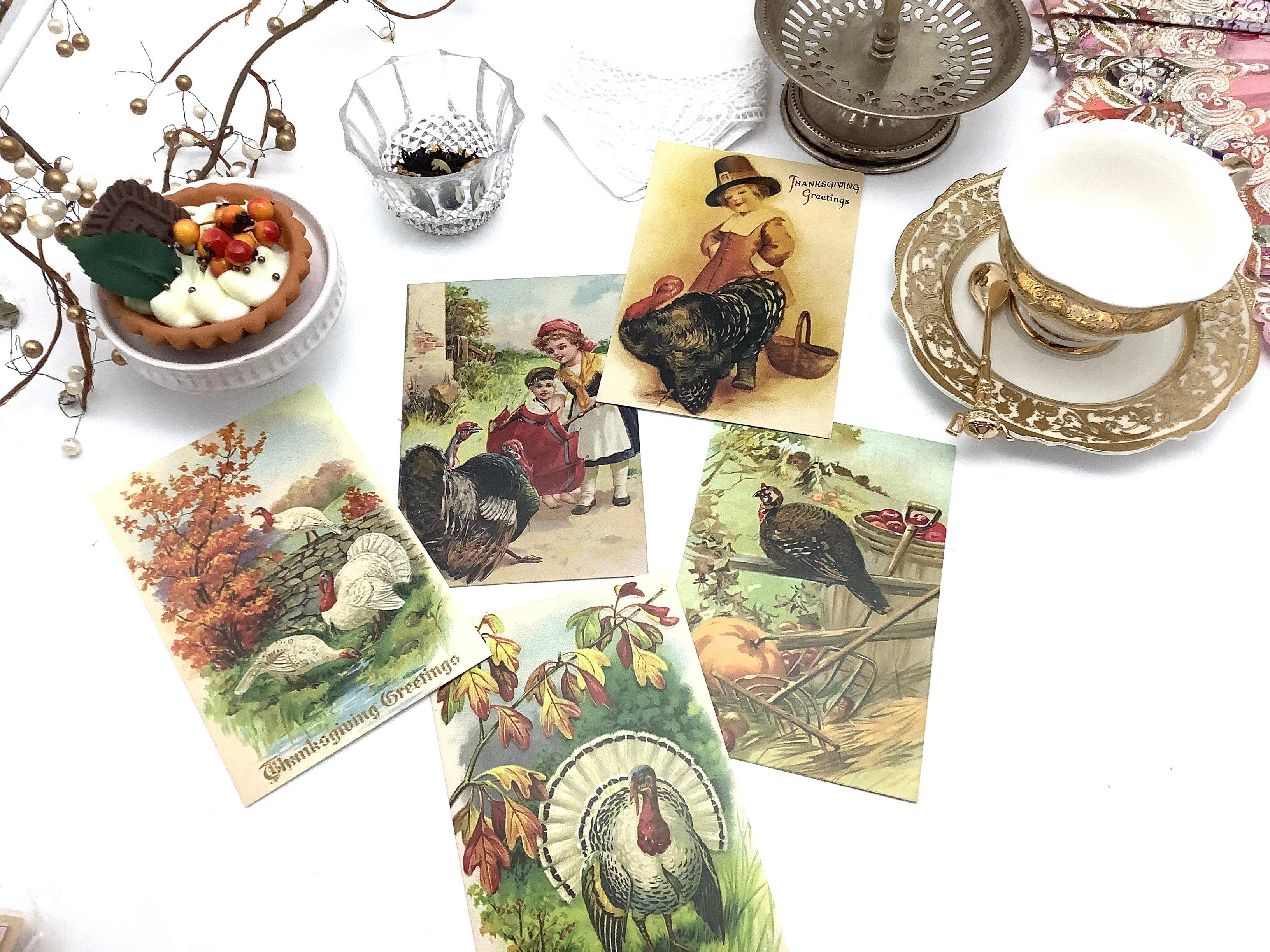 All Little Cute Things – Engroshandel Teposer – Te med postkort med græskarkrydderi vintage Thanksgiving2