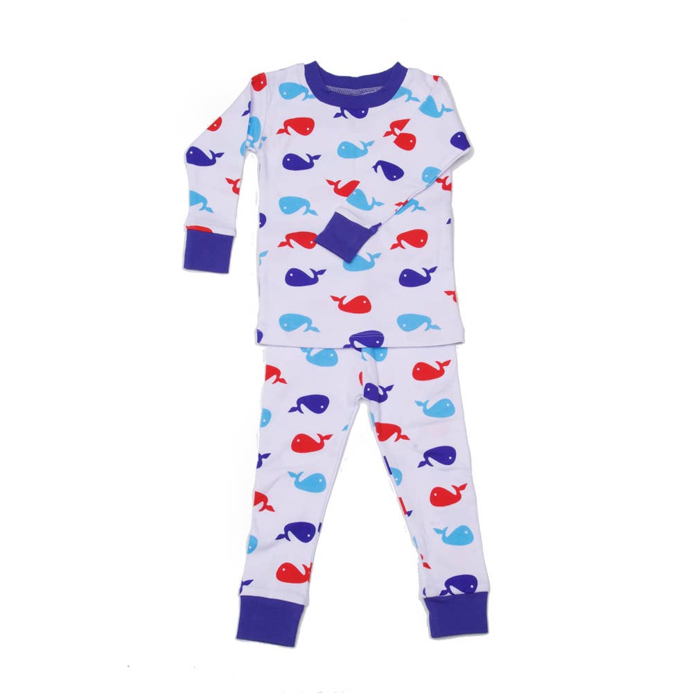 Ballenas Algodón Orgánico Pijama Azul para venta al por mayor de New Jammies
