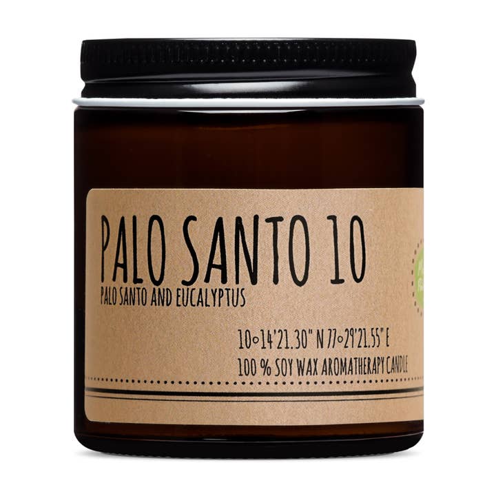 Palo Santo + Eucalyptus 10 aromatherapie kaars 4oz voor wholesale door Maison Palo Santo®