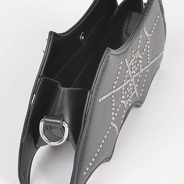 BLACK Halloween Bat Crossbody Bag for wholesale on Faire