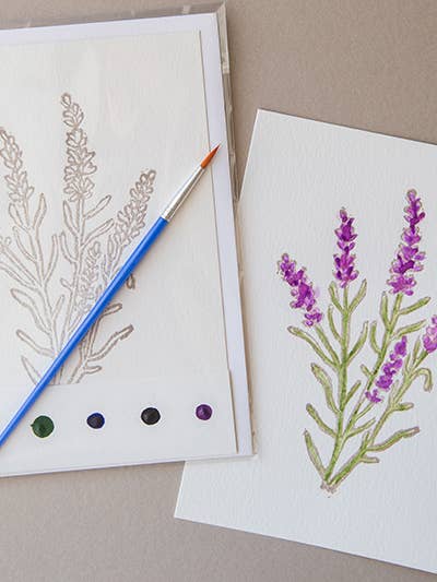 5x7 Lavender Watercolor Card Art Kit for wholesale by Ashes & Arbor
