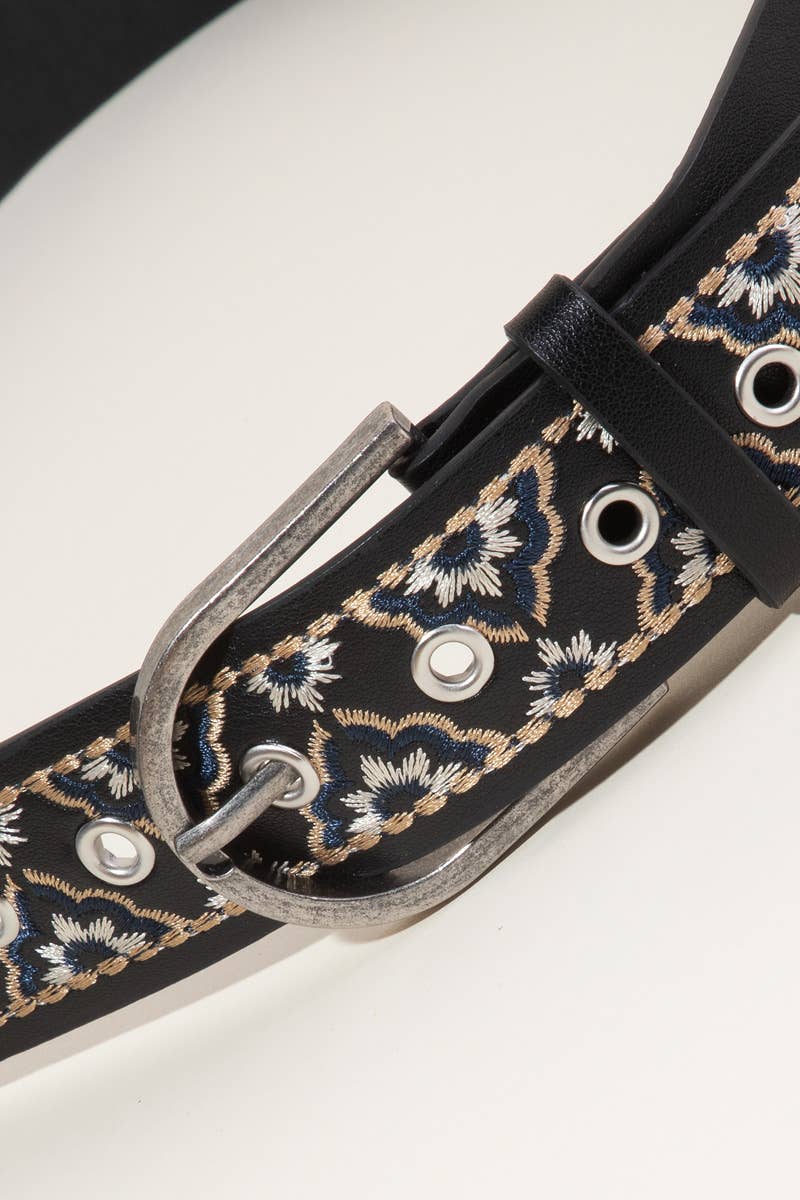 Anarchy Street - Wholesale Belt - Women's - Embroidered Flower Decor Belt2