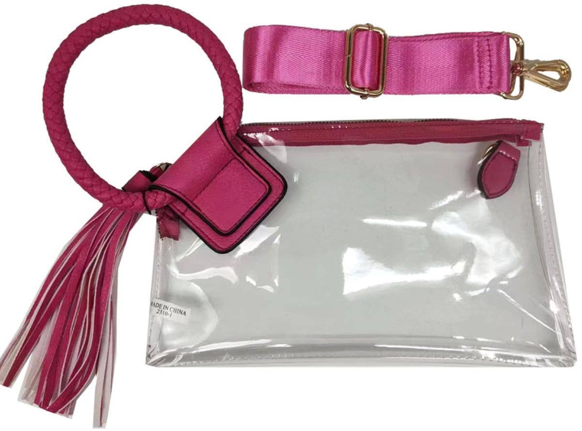 MiMi Wholesale - Vente Pochette – femme - Pochette transparente à pompon AD205T11