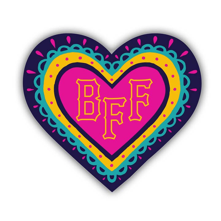 BFF Corazón (Heart) Vinyl Sticker for wholesale by Erica Alfaro Designs