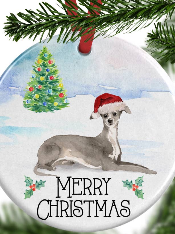Decorazione natalizia a forma di levriero - Personalizzata per la vendita all'ingrosso da parte di WagATudeTags