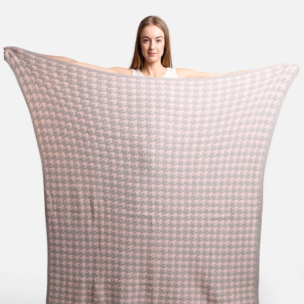Fashion City - Wholesale Throw Blanket - Houndstooth Pattern Luxury Soft Throw Blanket12