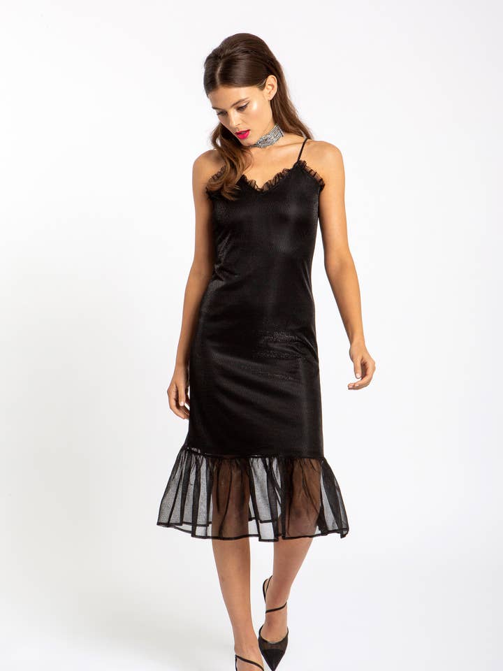 Morgan Slip-Kleid aus Metallic für den Großhandel von NSR