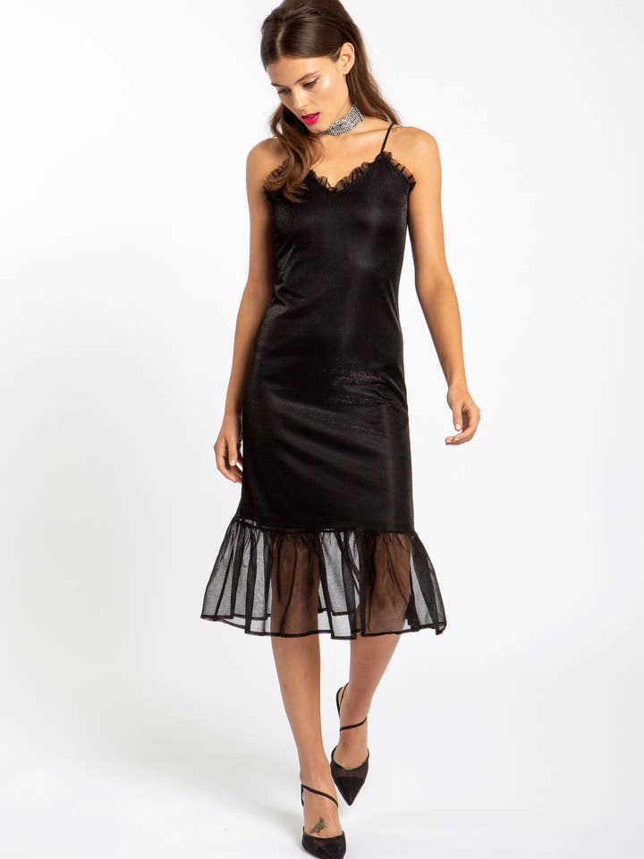 Morgan Metallic Mesh Slip Dress for wholesale by NSR